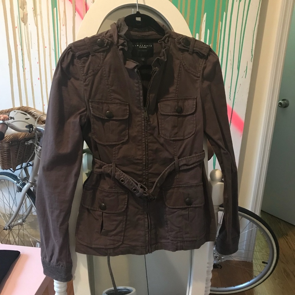 Anthropologie Sanctuary Belted Brown Jacket S